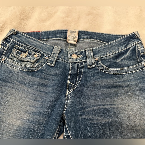 True Religion Disco Joey Big T Low-Rise Flare Vintage Jeans Size 28 - Picture 11 of 11